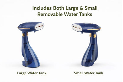 Handheld Foldable Garment Steamer - Dual Removable Water Tanks